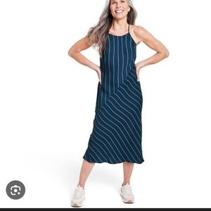 Rowing blazers X Target Diagonal Stripe Slip Midi Dress- Blue And Green, Large
